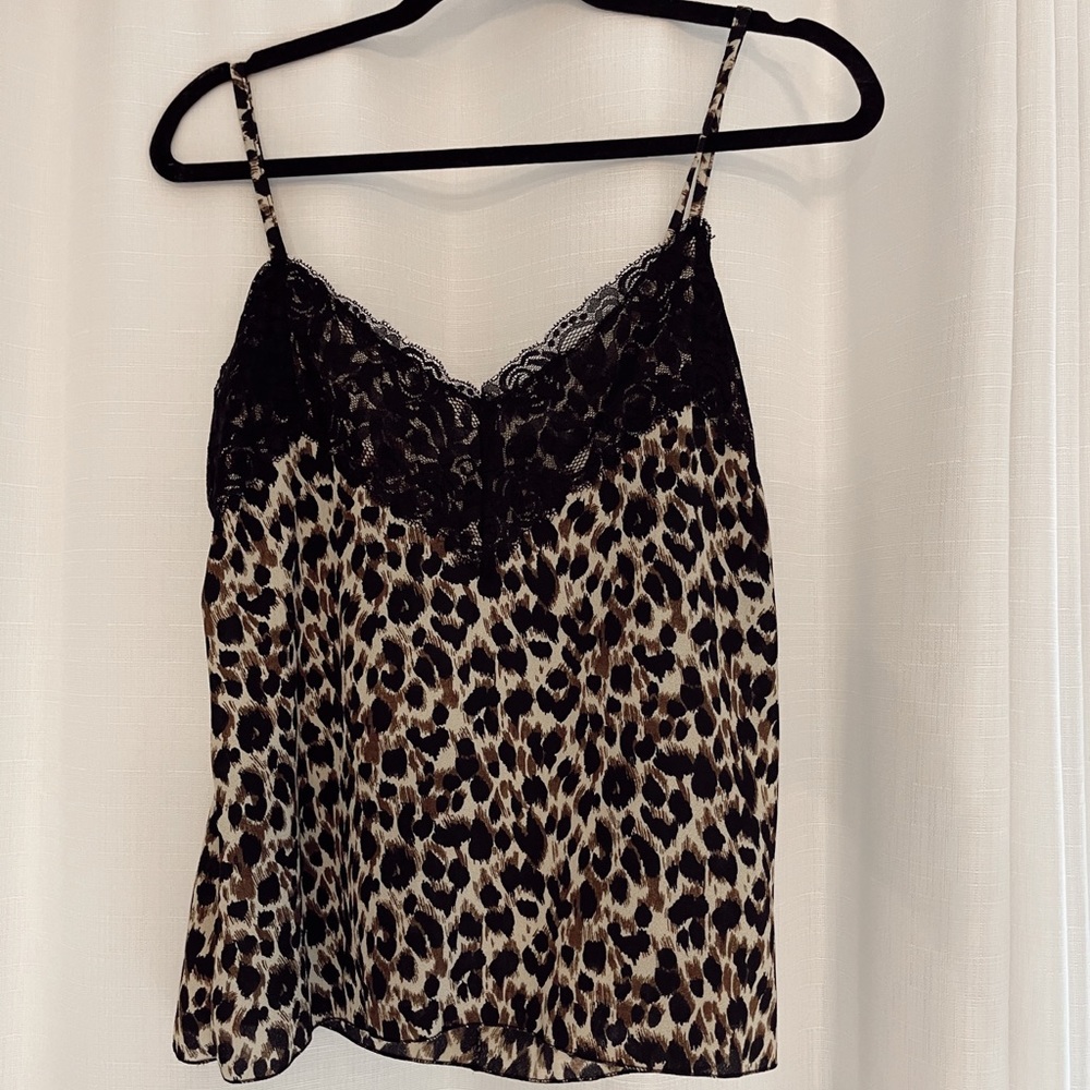 Leopard print lace tank